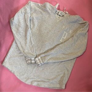Gray PINK Long Sleeve Shirt